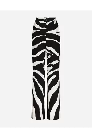 Dolce & Gabbana Wide Leg Pants - Trousers and Shorts - Flared zebra-print cady pants female 38