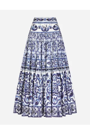 Dolce & Gabbana Printed Skirts - Collection - Long majolica-print poplin skirt female 36