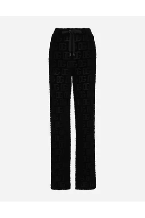 Dolce & Gabbana Wide Leg Pants - Trousers and Shorts - Flared jacquard pants with DG logo female 36