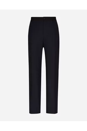 Dolce & Gabbana Straight Leg Pants - Trousers and Shorts - Stretch wool tuxedo pants with straight leg male 48