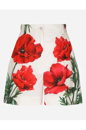 Dolce & Gabbana Pants - Trousers and Shorts - Poppy-print poplin shorts female 36