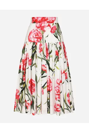 Dolce & Gabbana Printed Skirts - Skirts - Carnation-print poplin midi skirt female 36