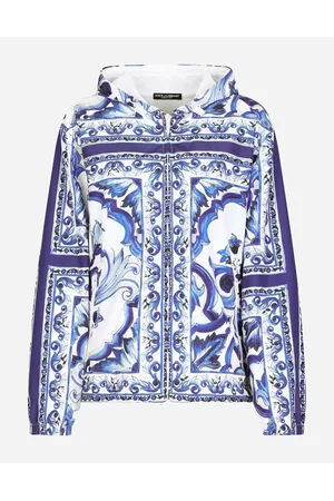 Dolce & Gabbana Sports Jackets - Collection - Majolica-print windbreaker with hood female 40