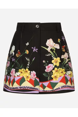 Dolce & Gabbana Pants - Trousers and Shorts - Cotton poplin shorts with rabbit print female 36