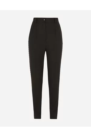 Dolce & Gabbana Suit Pants - Trousers and Shorts - Woolen tuxedo pants with crystals female 40