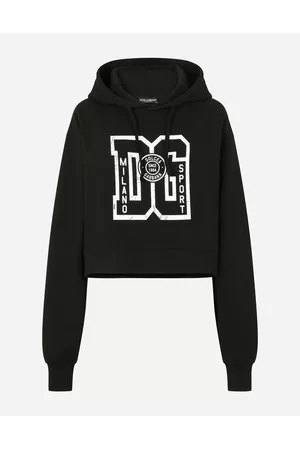 Dolce & Gabbana Hoodies - T-Shirts and Sweatshirts - Jersey hoodie with DG print female 36