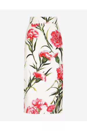 Dolce & Gabbana Printed Skirts - Skirts - Carnation-print poplin midi skirt female 38