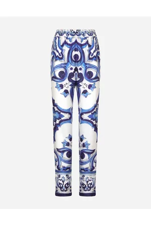 Dolce & Gabbana Twill Pants - Collection - Silk twill pants with majolica print female 36