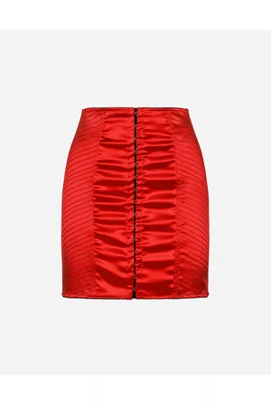 Dolce & Gabbana Mini Skirts - Skirts - Satin miniskirt with hook-and-eye fastenings female 40