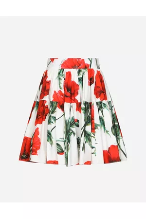 Dolce & Gabbana Printed Skirts - Skirts - Poppy-print poplin miniskirt female 36
