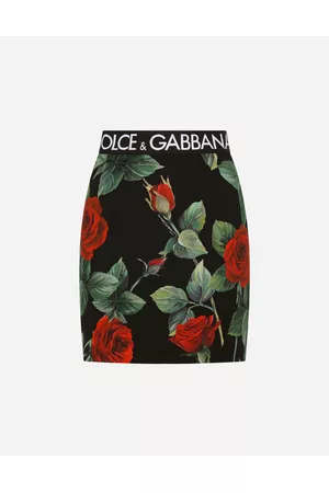 Dolce & Gabbana Printed Skirts - Skirts - Charmeuse miniskirt with red rose print female 40