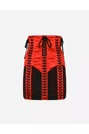 Dolce & Gabbana Mini Skirts - Skirts - Corset-style miniskirt with laces and eyelets female 36