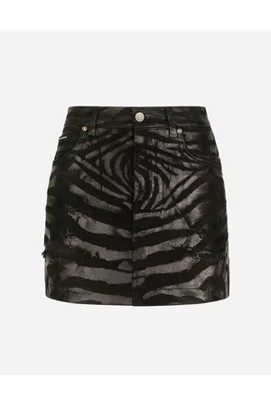 Dolce & Gabbana Mini Skirts - Denim - Zebra-effect denim miniskirt female 36