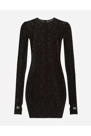 Dolce & Gabbana Short & Mini Dresses - Dresses - Short tulle dress with all-over DG logo female 36
