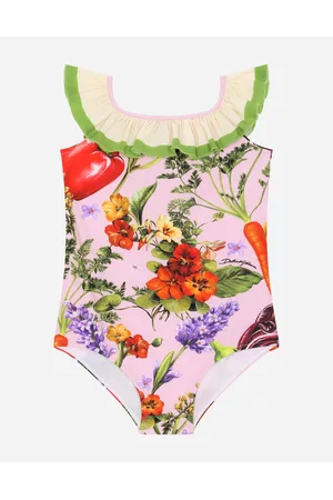 Dolce & Gabbana Swimsuits - Beachwear - Farmer-print one-piece swimsuit female 2 years