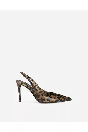 Dolce & Gabbana High Heels - Pumps and Slingback - Polished calfskin slingbacks with leopard print female 35