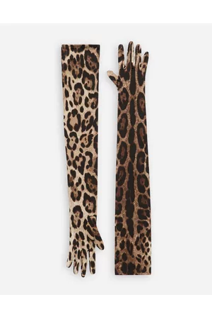 Dolce & Gabbana Hats - Hats and Gloves - Long leopard-print stretch satin gloves female S
