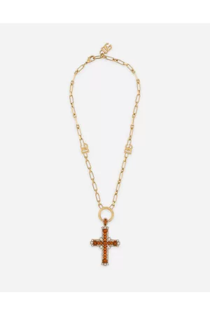 Dolce & Gabbana Necklaces - Bijoux - Chain necklace with cross and crystals male OneSize