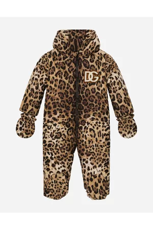 Dolce & Gabbana Ski Suits - Gift Sets and Babygrows - Padded quilted nylon snowsuit with leopard print male 0/3 months