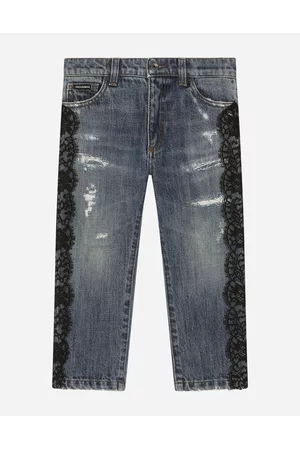 Dolce & Gabbana Denim Skirts - Trousers and Skirts - Denim jeans with lace bands female 3 years