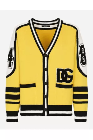 Dolce & Gabbana Lightweight Sweaters - Sweaters and Cardigans - Wool cardigan with patch male XS