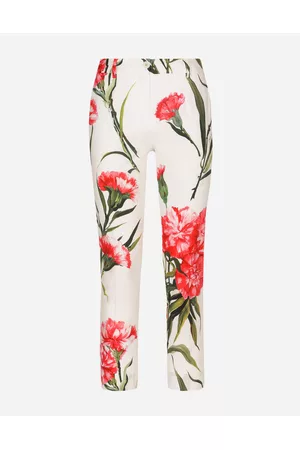 Dolce & Gabbana Pants - Trousers and Shorts - Carnation-print poplin pants female 36
