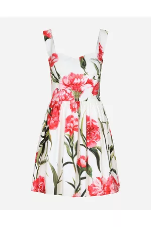 Dolce & Gabbana Printed & Patterned Dresses - Dresses - Short carnation-print poplin dress female 36