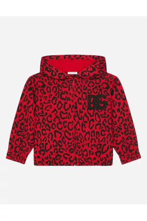 Dolce & Gabbana Zip-up Hoodies - T-Shirts and Sweatshirts - Zip-up jersey hoodie with leopard print female 2 years