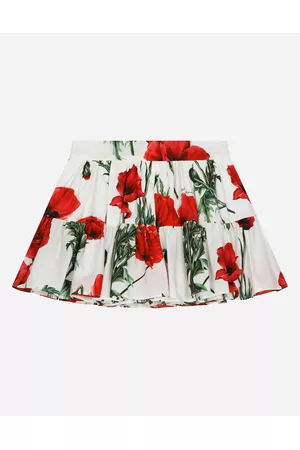 Dolce & Gabbana Printed Skirts - Trousers and Skirts - Short poppy-print poplin skirt female 2 years