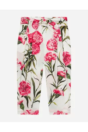 Dolce & Gabbana Printed Skirts - Trousers and Skirts - Carnation-print poplin pants female 8 years