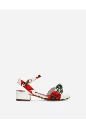 Dolce & Gabbana Heeled Sandals - Shoes (24-38) - Poppy-print canvas sandals with heel female 24