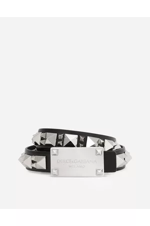 Dolce & Gabbana Belts - Calfskin Belt With Studs - Woman Belts 75