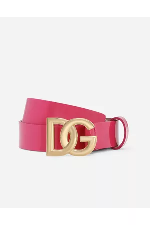 Dolce & Gabbana Belts - Patent Leather Belt With Dg-logo Buckle - Woman Accessories M