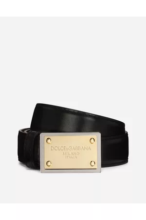 Dolce & Gabbana Belts - Calfskin Belt With Branded Tag - Woman Belts 70