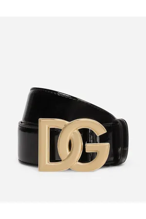 DG Gathered Leather Belt in Black - Dolce Gabbana