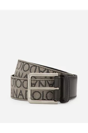 Dolce & Gabbana Belts - Belts - Calfskin and jacquard belt male 80