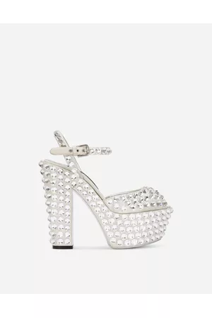 Dolce & Gabbana Platform Sandals - Sandals and Wedges - Satin platforms with fusible rhinestones female 38