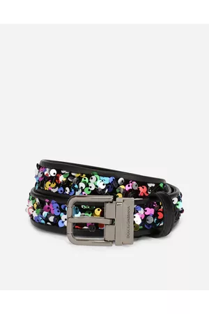 Dolce & Gabbana Belts - Multi-colored Sequined Belt - Man Belts 95
