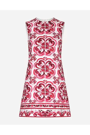 Dolce & Gabbana Printed & Patterned Dresses - Short Majolica-print Brocade Dress - Woman Dresses 38