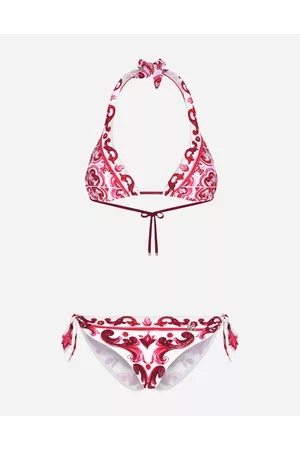 Dolce & Gabbana Padded Bikinis - Majolica Print Padded Triangle Bikini - Woman Beachwear 1