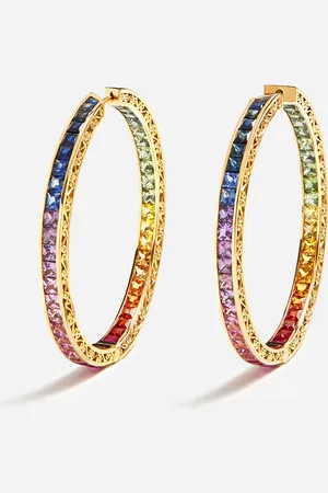Dolce & Gabbana Multi-colored Sapphire Hoop Earrings - Woman Earrings Onesize