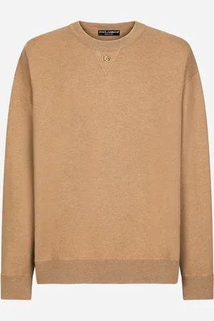 Dolce & Gabbana Cashmere Round-neck Sweater With Dg Logo - Man Sweaters And Cardigans Xs