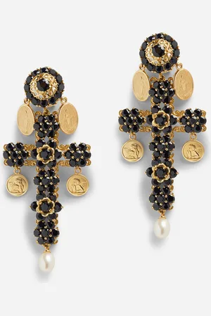 Dolce & Gabbana Sicily Earrings 18-carat Yellow Gold And Black Sapphires - Woman Earrings Gold Metal Onesize