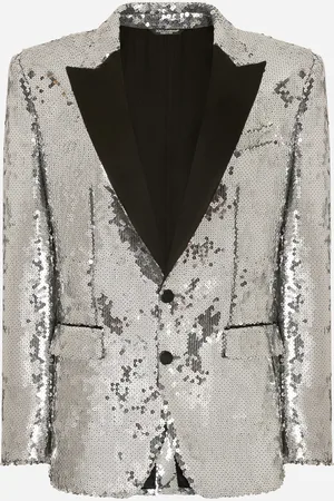 Dolce & Gabbana Sicilia Sequined Single-breasted Tuxedo Jacket - Man Suits And Blazers Silver Tulle 48
