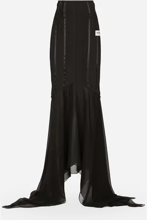 Dolce & Gabbana Long Silk Skirt With Mermaid Ruffle - Woman Skirts Silk 40