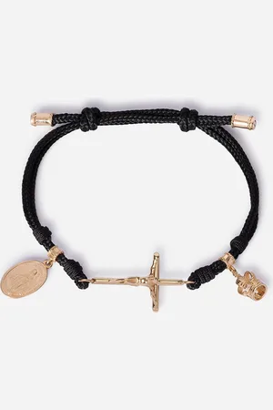 Dolce & Gabbana Fabric Sicily Bracelet With 18kt Pendant Charms - Man Bracelets M
