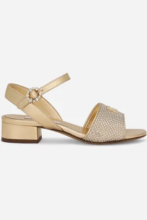 Dolce & Gabbana Foiled Nappa Leather Sandals With Fusible-rhinestones - Woman Shoes (24-38) Leather 29
