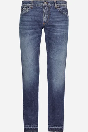 Dolce & Gabbana Washed Slim Fit Stretch Denim Jeans - Man Denim Multi-colored Denim 44