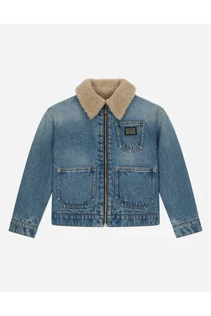 Quilted Jacquard Jacket With Dg Monogram Design In Blue