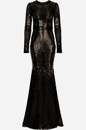 Dolce & Gabbana Long Sequined Dress With Corset Detailing - Woman Dresses 38